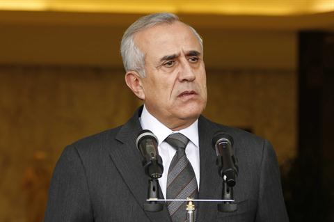 Lebanese President Michel Sleiman speaks during a ceremony in Beirut, Saturday, Nov. 17, 2012. (The Daily Star/Dalati Nohra, HO)