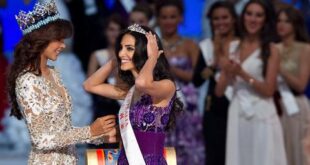 Miss Australia Jessica Kahawaty accepts her second-runner up crowd at the Miss World pageant in Ordos, China. AP Photo