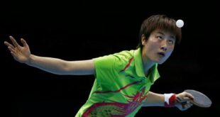 China's Ding Ning serves to Singapore's Feng Tianwei in their women's singles semifinals table tennis match at the ExCel venue during the London 2012 Olympic Games July 31, 2012. REUTERS/Kai Pfaffenbach.