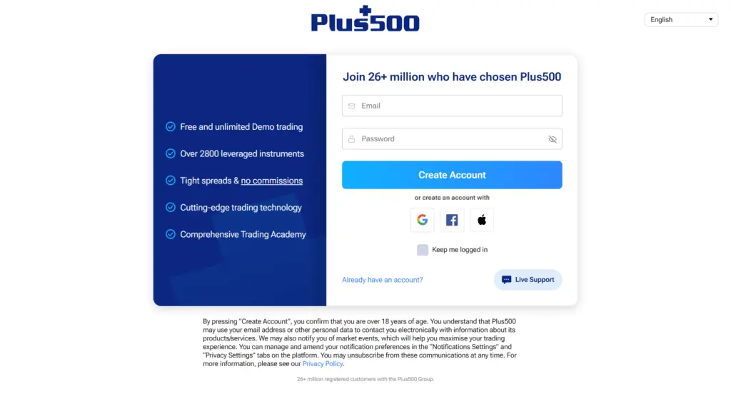How to Register on Plus500