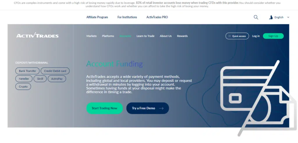 Deposit and Withdrawal Methods