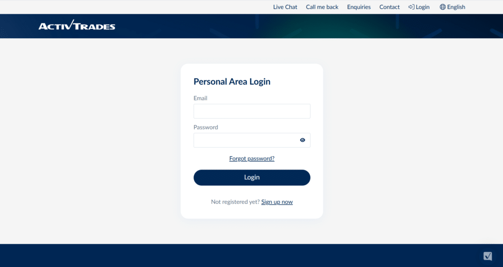 ActivTrades Login Process