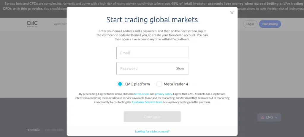 CMC Markets Login Process