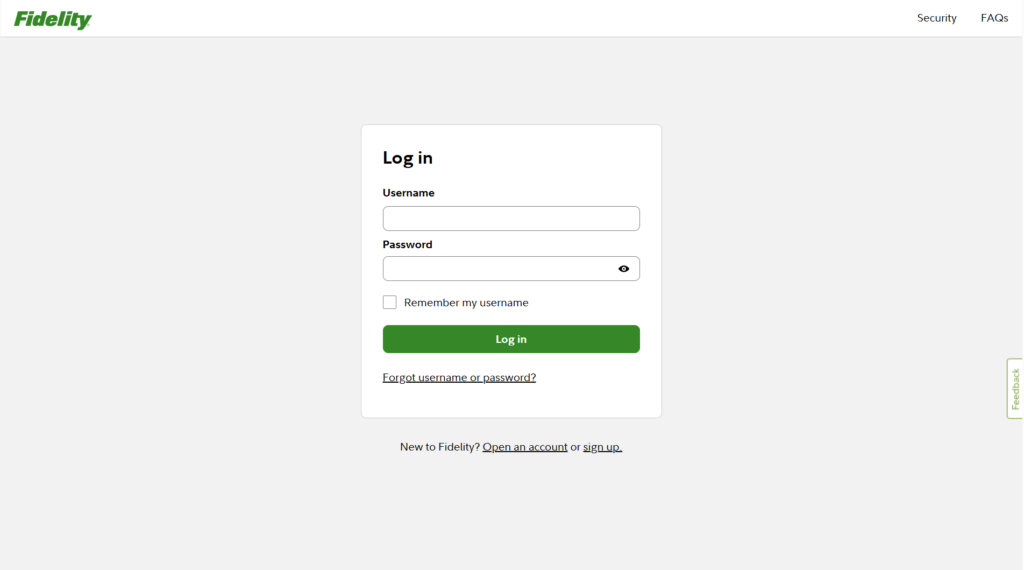 Fidelity Login Process