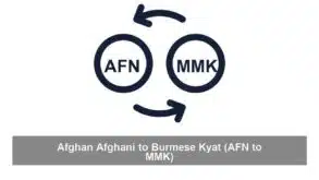 Afghan Afghani to Burmese Kyat (AFN to MMK)