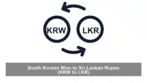South Korean Won to Sri Lankan Rupee (KRW to LKR)