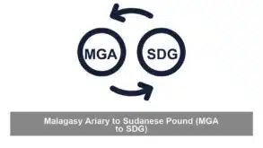 Malagasy Ariary to Sudanese Pound (MGA to SDG)