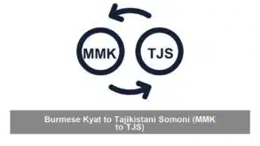 Burmese Kyat to Tajikistani Somoni (MMK to TJS)