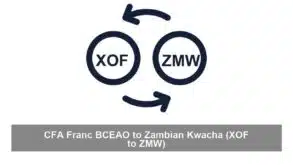 CFA Franc BCEAO to Zambian Kwacha (XOF to ZMW)