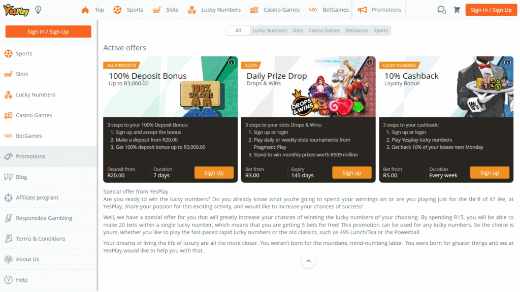 YesPlay South Africa Welcome Bonus Offered by YesPlay South Africa