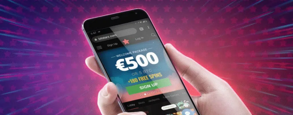 Overview of the mobile version of BitStarz Lebanon